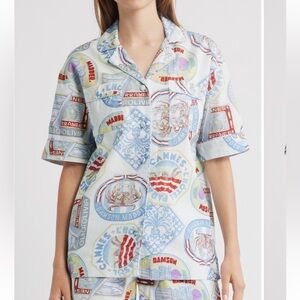 Damson Madder Chlo Holiday Cotton Linen Camp shirt